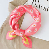 Floral Scarf with Daisy Print - Free Size, Multi Pink image
