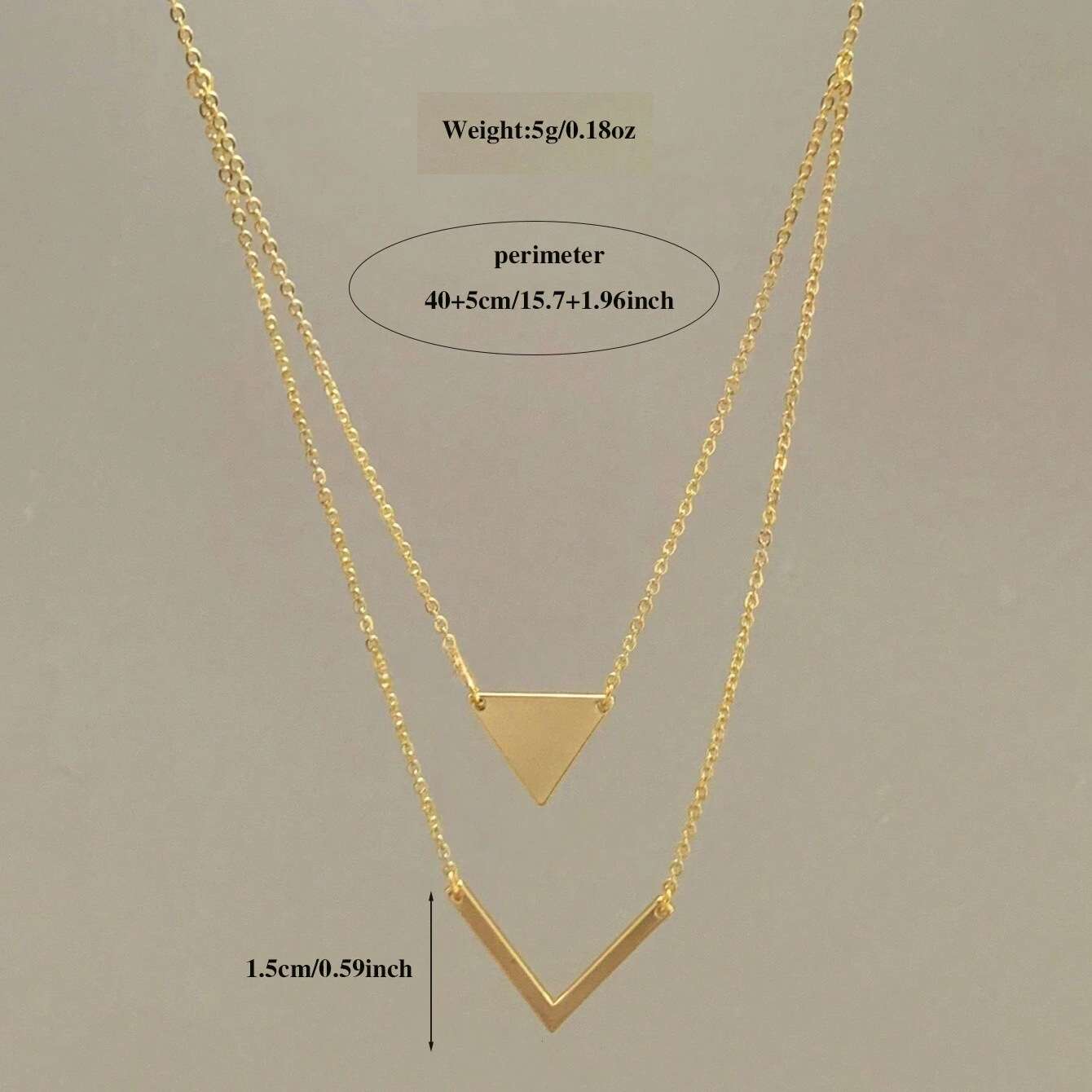 Layered V-Shaped Pendant Necklace image 1