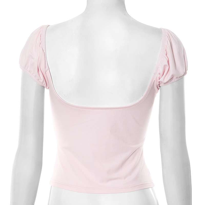 Ruched Sleeve Cotton Top image 4
