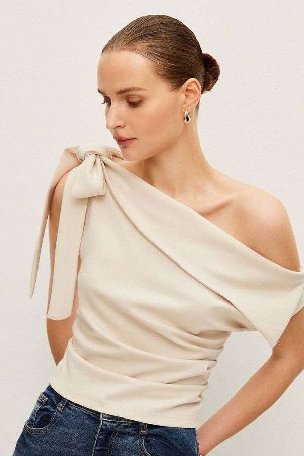 Asymmetrical Off-Shoulder Top image 0