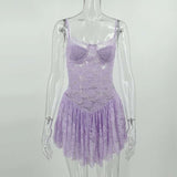 Corset Dress with Sheer Skirt image 4