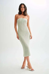 Strapless Crochet Midi Dress image 0