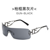 Silver-Frame Gradient Blue Sunglasses image 4