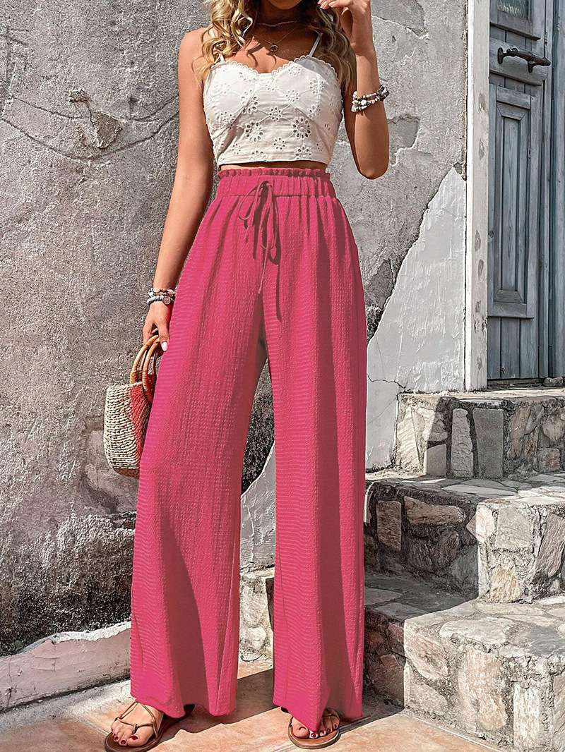 Wide Leg Flowy Pants Palazzo Trousers image 1
