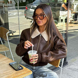 Fur Trim Collar Zipper Bomber Jacket image 0