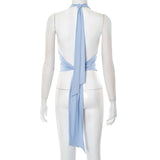 Sleeveless Halter Top with Ruched Detail image 1