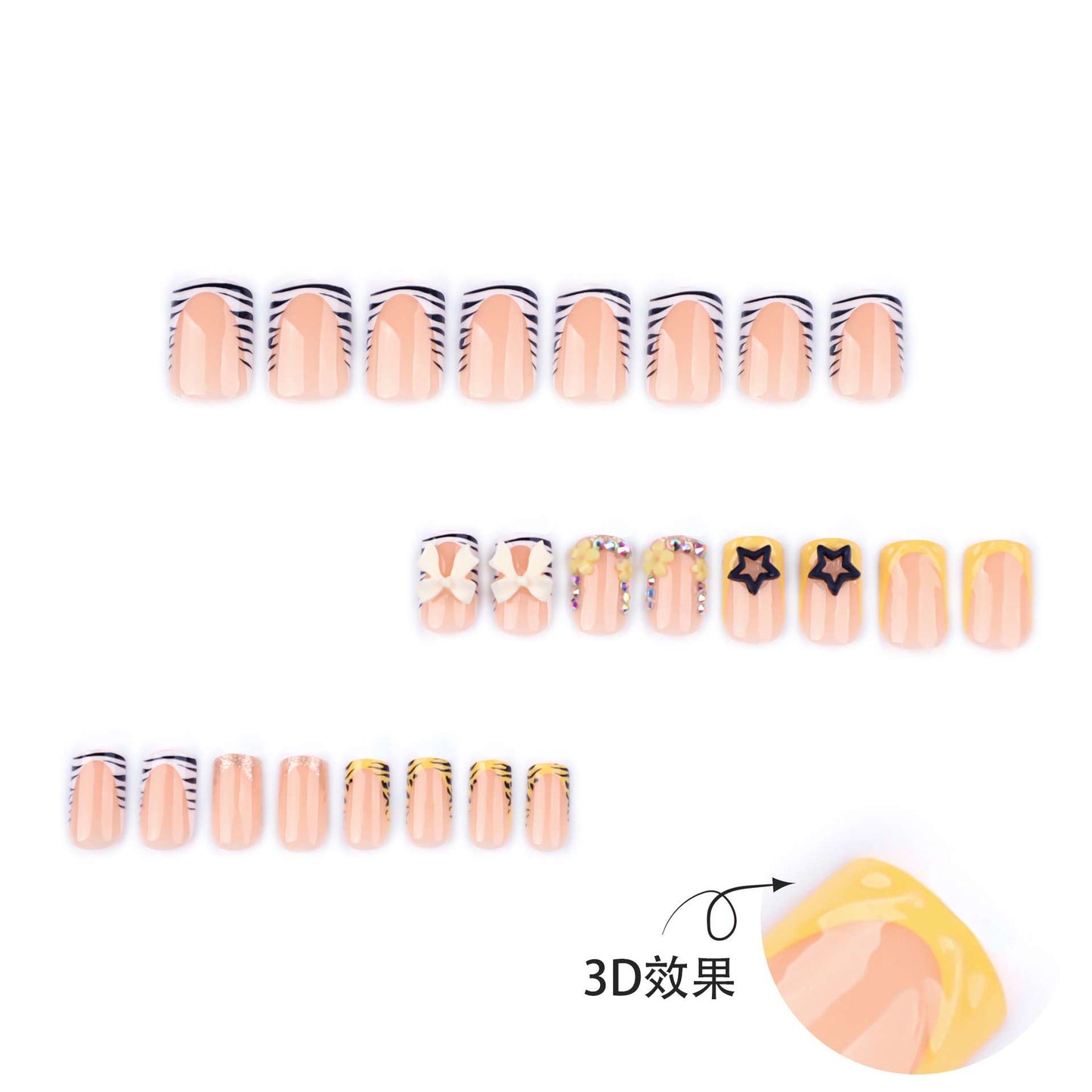 Nail Art with 3D Flower and Star Accents image 3