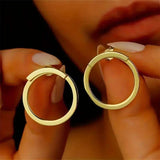 Elegant Golden Hoop Earrings image 2