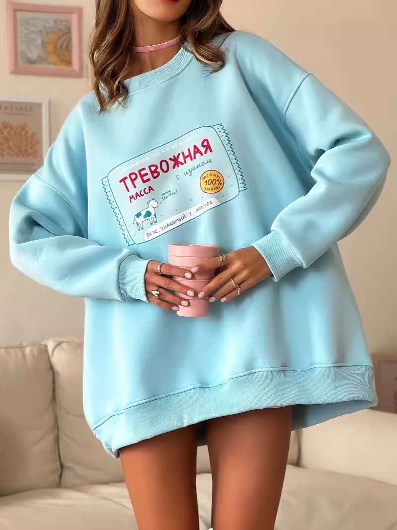 Casual Cartoon Women Sweatshirts image 1