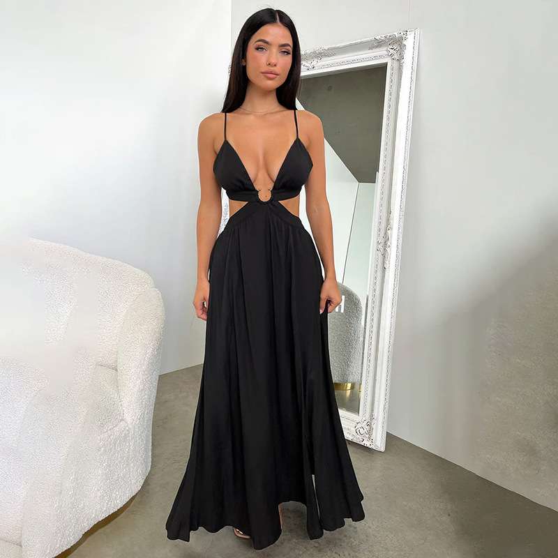 Cut-Out Maxi Dress with Spaghetti Straps image 1