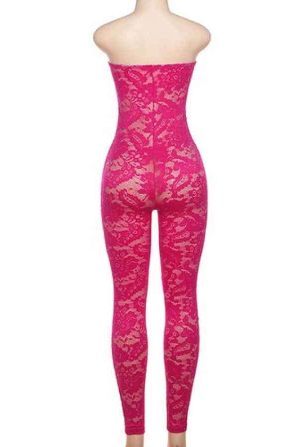 Sexy Floral Lace Off Shoulder Sleeveless Jumpsuit image 5