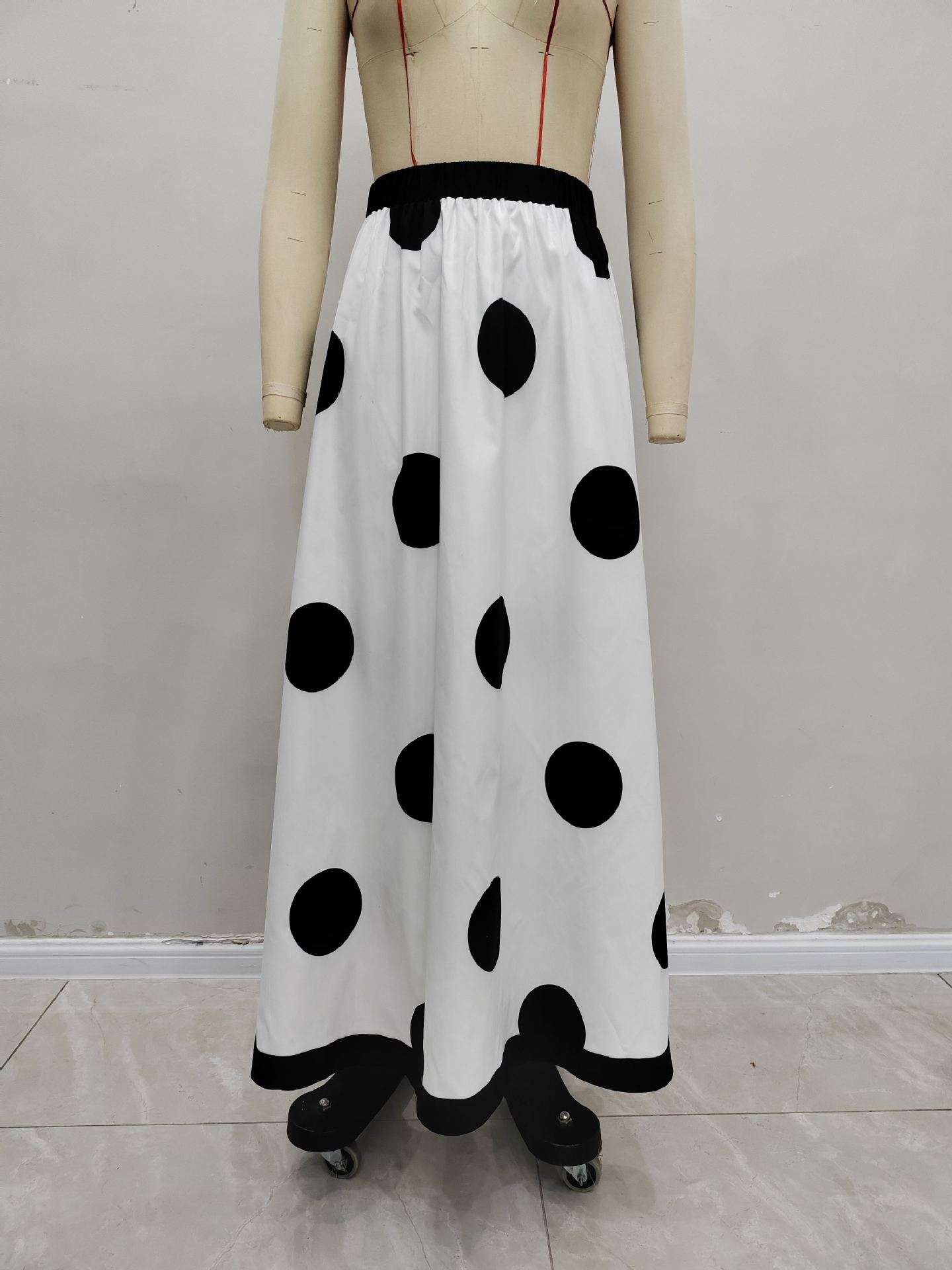 Polka Dot Wide-Leg Maxi Skirt image 3