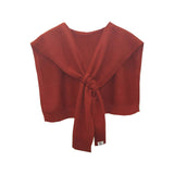 Solid Korean Knit Shawl Autumn Winter - Red image