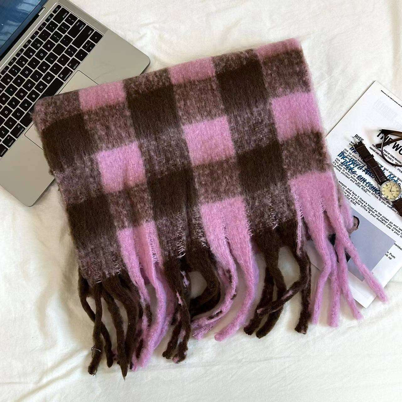 Casual Checked Warm Soft Scarves image 0