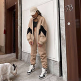 Mock Collar Loose-Fit Tracksuit - S, Light Fawn Beige image