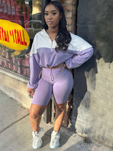 Colorblock Cozy Active Set - S, Purple image