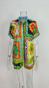 Floral Short Set with Oversized Shirt & Shorts image 5