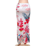 White Floral Print Maxi Skirt image 5