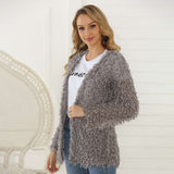 Button Front Fuzzy Cardigan image 1