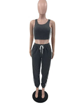 Striped Trim Tank Hooded Pants 3 Piece Sets image 7
