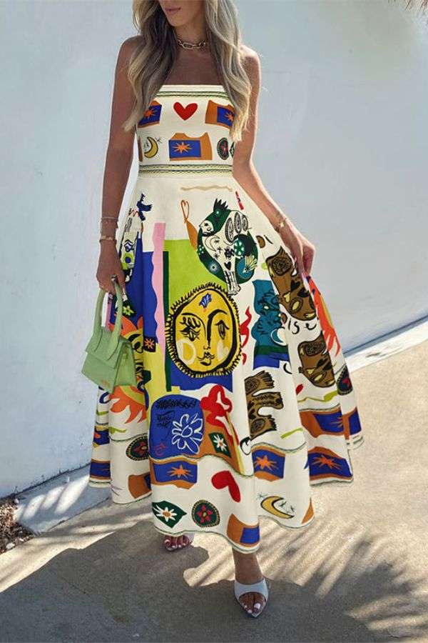 Abstract Print Maxi Dress image 0