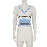 Striped V-Neck Beach Dress image 5