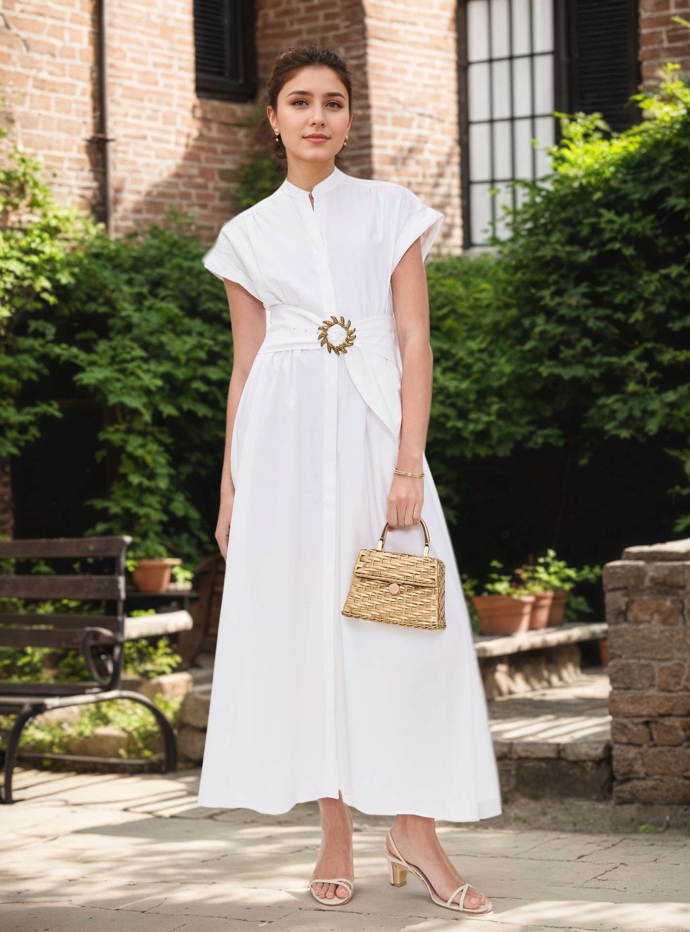 Sleeveless Maxi Dress with Belt Accent image 3