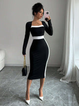 Color Block Bodycon Maxi image 2