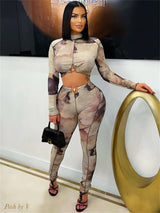 Abstract Print Ring Detail Two-Piece Set image 1