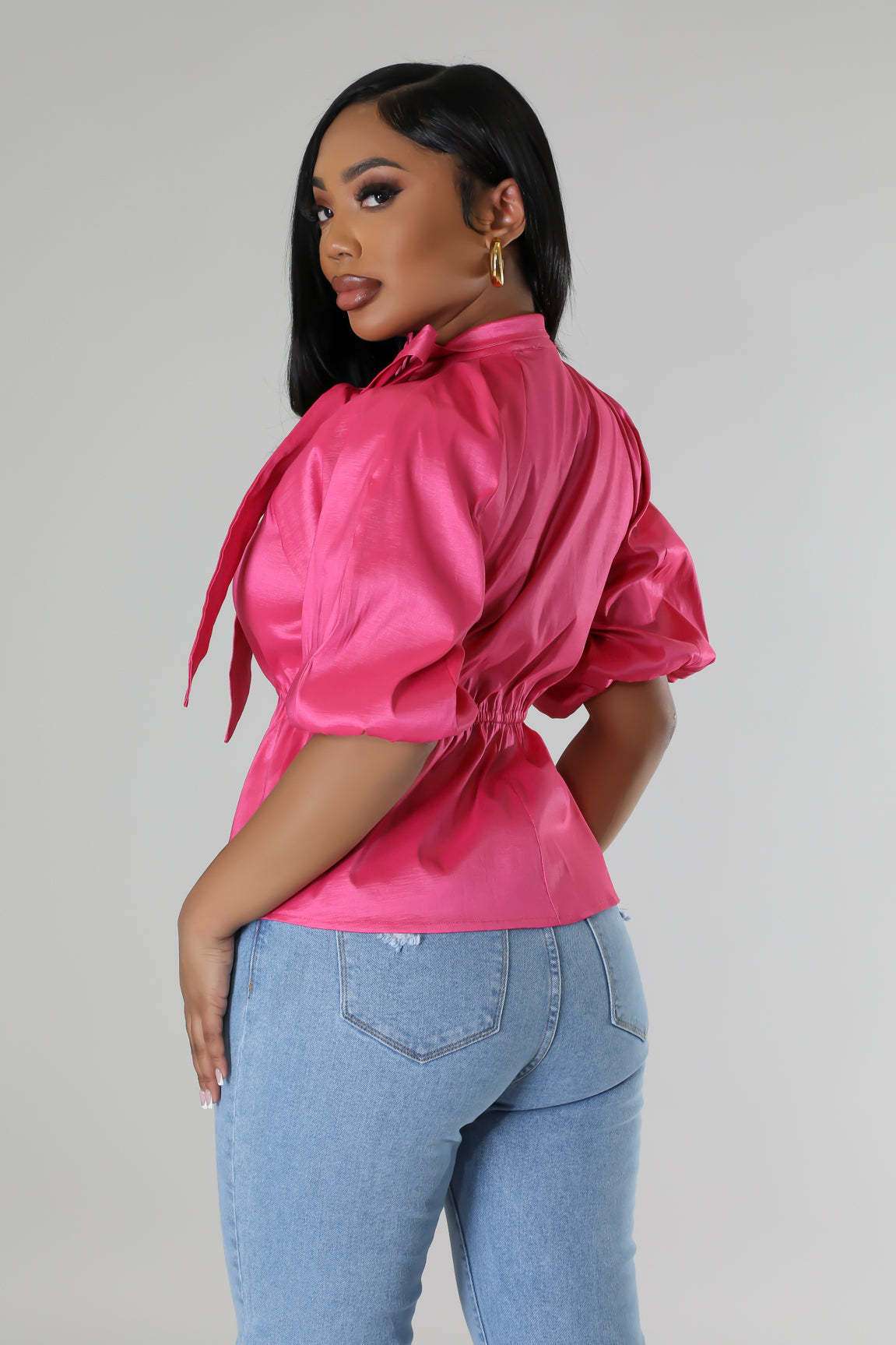 Satin Elegance Bow-Tie Blouse image 6