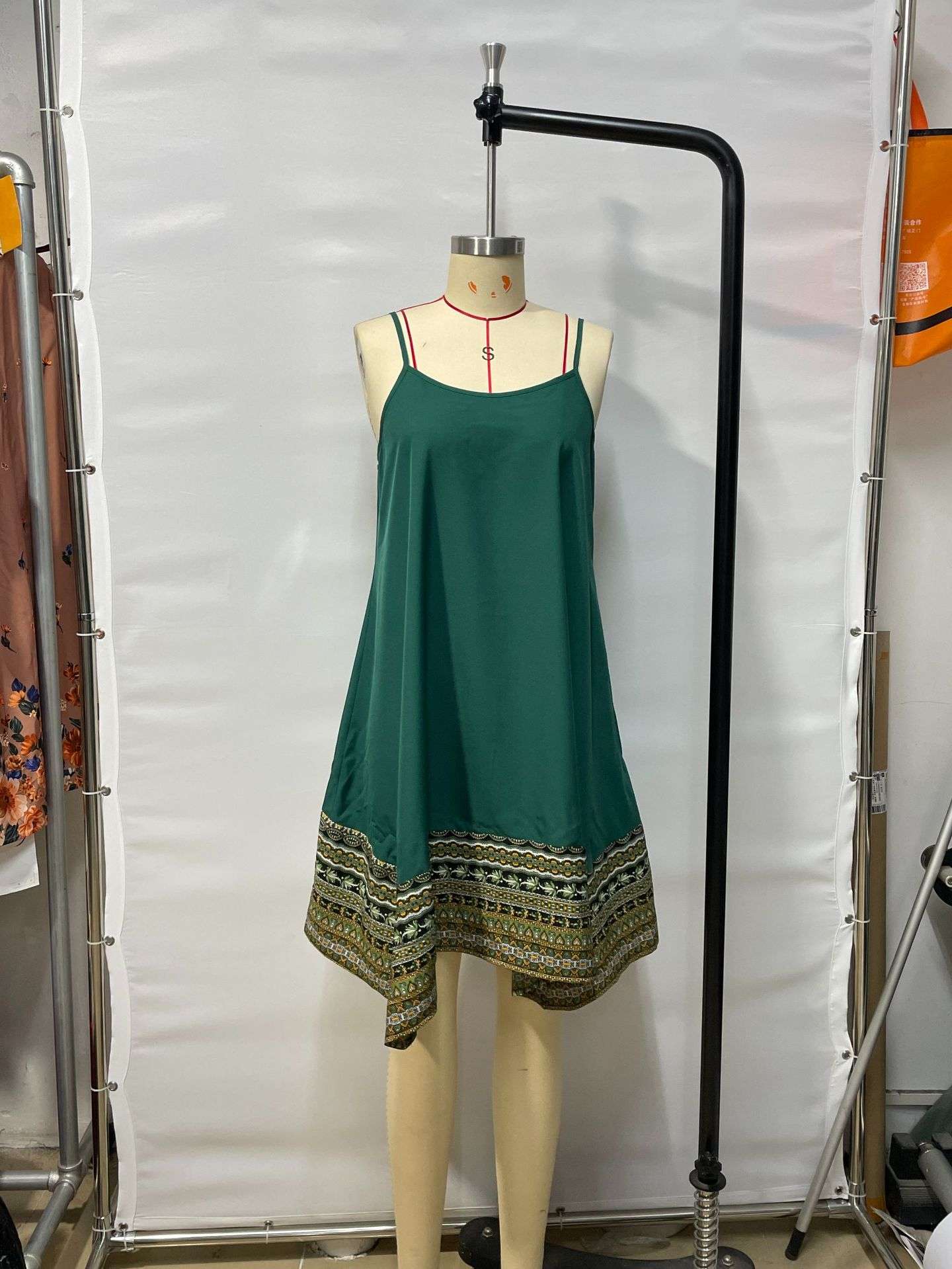 Boho Chic Dress with Colorful Border Hem image 4