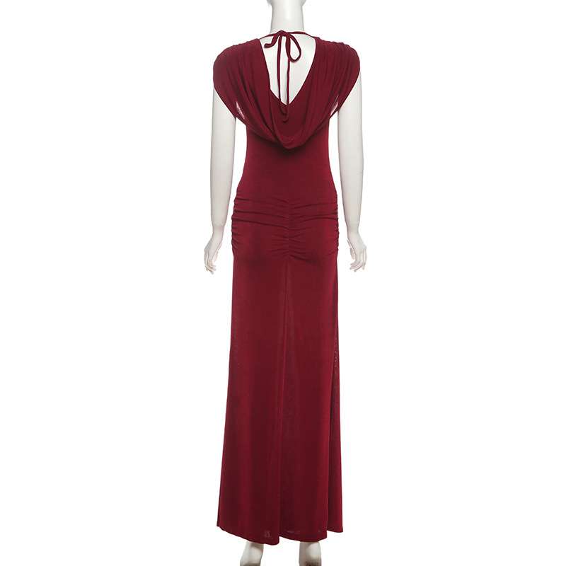 Backless Maxi Dress with Draped Detail image 4