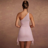 One-Shoulder Bodycon Dress with Ruffle Hem image 5