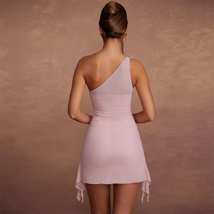 One-Shoulder Bodycon Dress with Ruffle Hem image 5