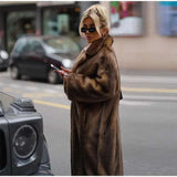 Faux Fur Long Coat Fashionable Fluffy Plush Coat image 2