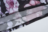 Floral Mesh Two-Piece Set - L, Black image