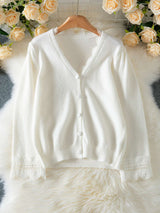 Elegant White Button-Up Sweater image 3