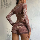 Elegant Ruffled Lace Two-Piece Set image 2