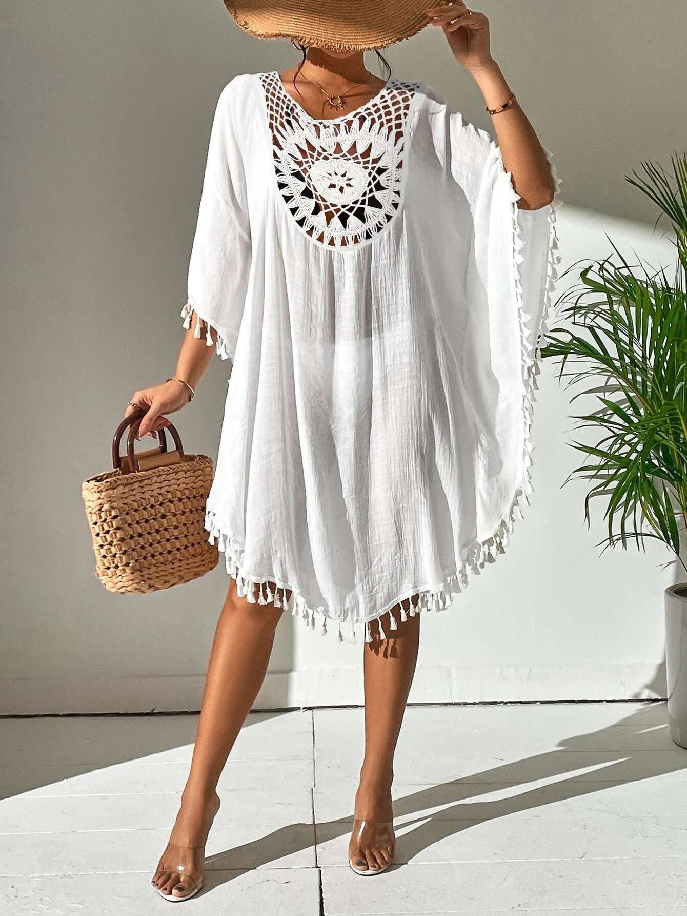 Crochet Front Beach Cover-Up Dress image 2