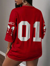 Oversized Varsity Jersey Top image 4