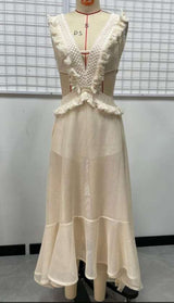 Deep V-Neck Maxi Cover-Up Dress image 3