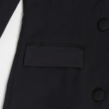 Elegant Black Double-Breasted Long Coat image 7