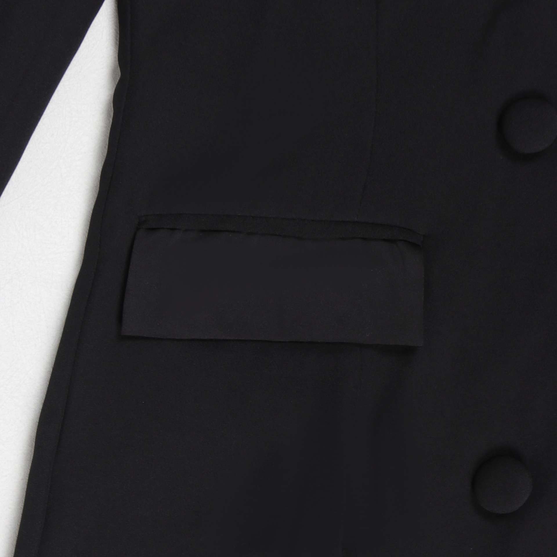 Elegant Black Double-Breasted Long Coat image 7