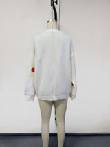 Autumn Pumpkin Print Knit Cardigan image 4