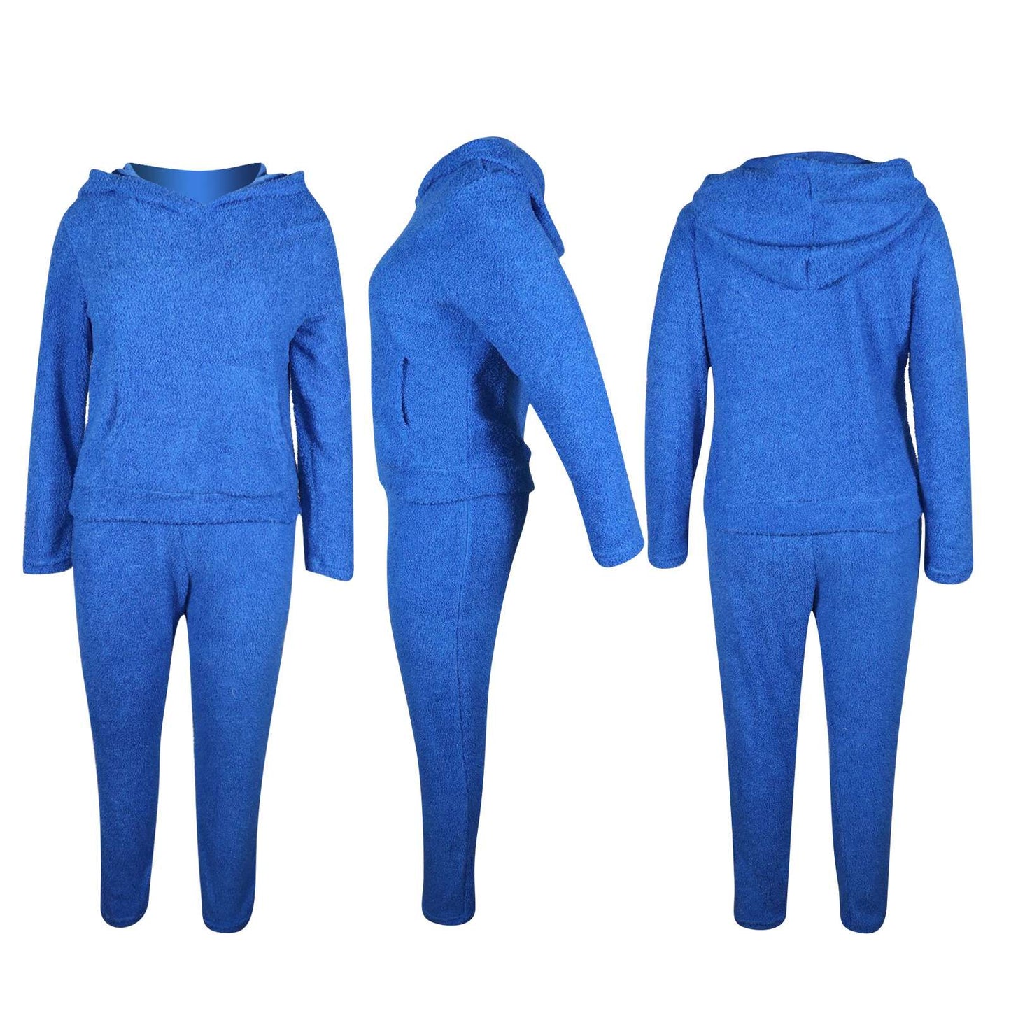 Solid Fleece Hoodie & Pants Set image 2