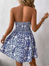 Floral Strapless Smocked Dress image 3