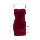 Elegant Wine Red Mini Dress image 4