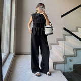 Sleeveless Top and Wide-Leg Pants Set image 2