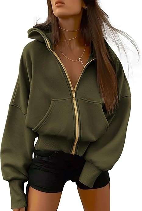 Green Zip-Up Hoodie image 1