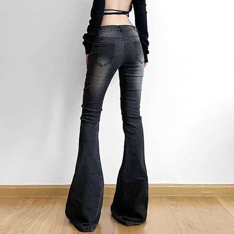 Low Waist Washed Slim-Fit Boot-Cut Jeans image 2